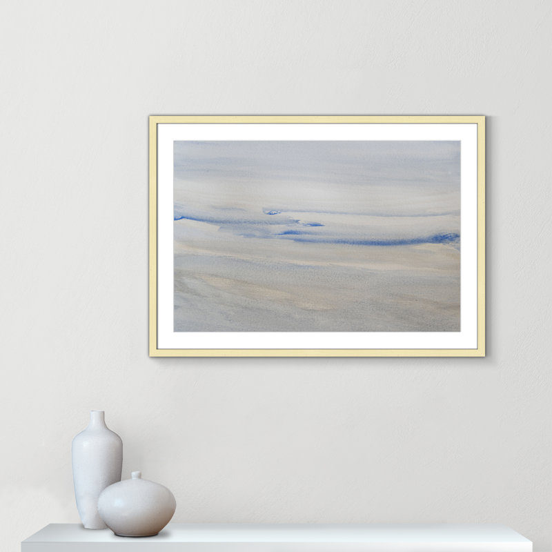 «Silent Direction Print» par S.H. Khân, L 35,5 po x H 25,5 po, Imprimé mat, Or mat
