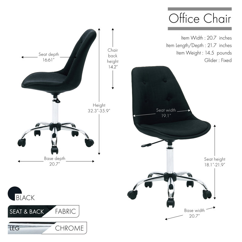 Gina Task Chair, Black