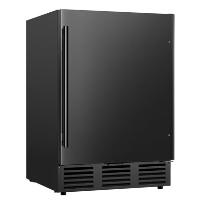 Simzlife 23.5'' W 180 Cans 5 Cu Ft Beverage Refrigerator - Freestanding/Built-In/Under Counter Cooler With Commercial-Grade Stainless Steel Door & Reversible Handle, Stores Beer, Wine, Drinks, Black