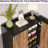 Brown & Black 5-Tier Shoe Cabinet with Diamond Pattern Detail-111528233