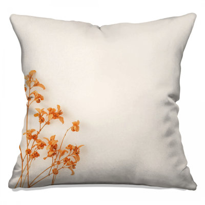 Dried Orange Flowers Double Sided Throw Pillows