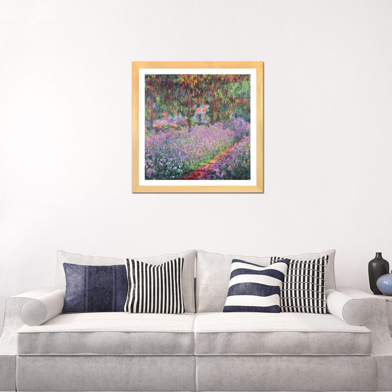 "Le jardin de l’artiste à Giverny" par Claude Monet 1900, reproduction d’art, H 24 po x l 24 po x p 1 po, Blanc