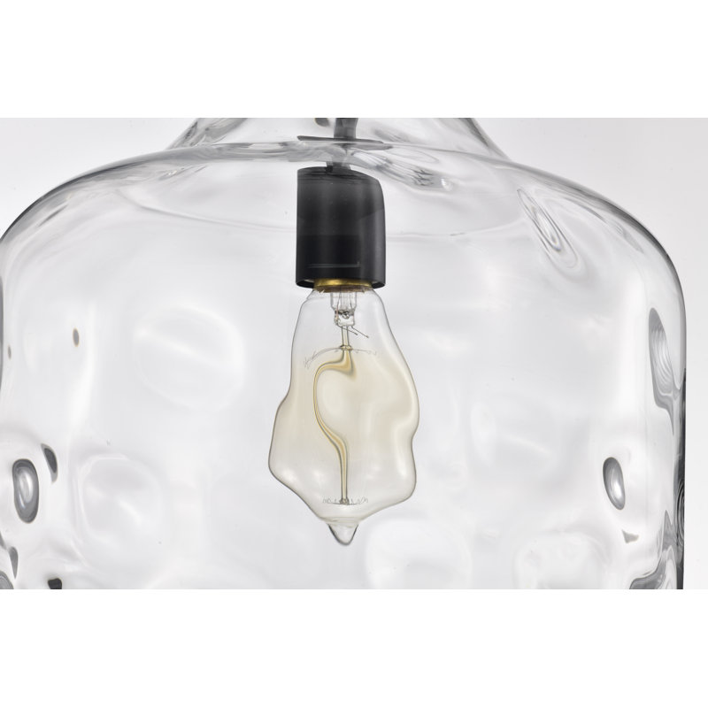 Clear Dimpled Glass Single Light Pendant