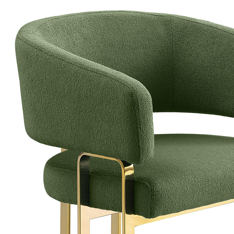Ensemble de salle à manger en marbre blanc avec fauteuils Lazy Susan et Teddy, Vert, Doré