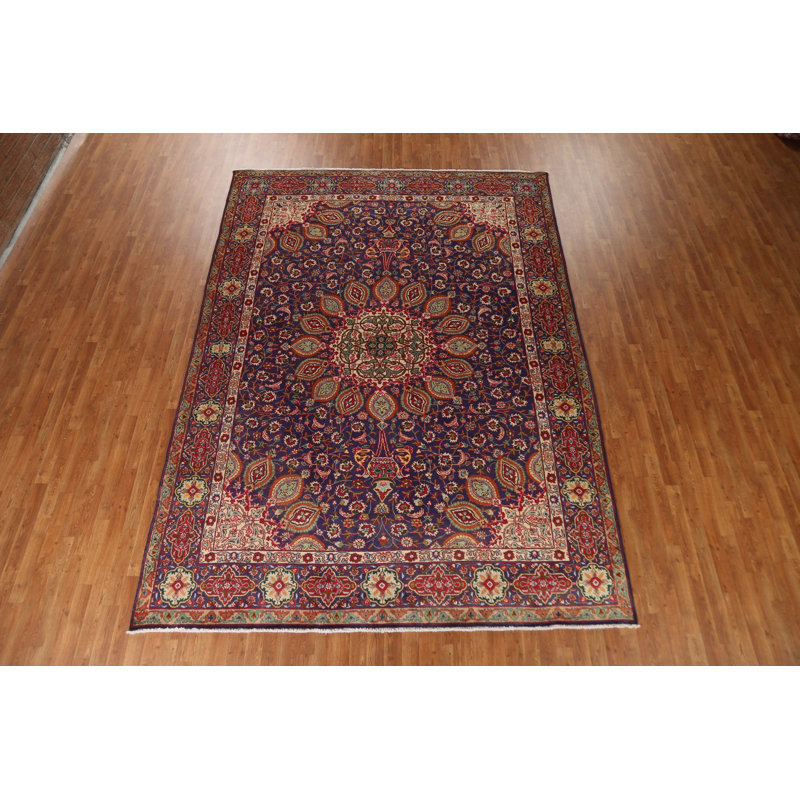Tapis floral en laine noué à la main 8 x 12 Tabriz