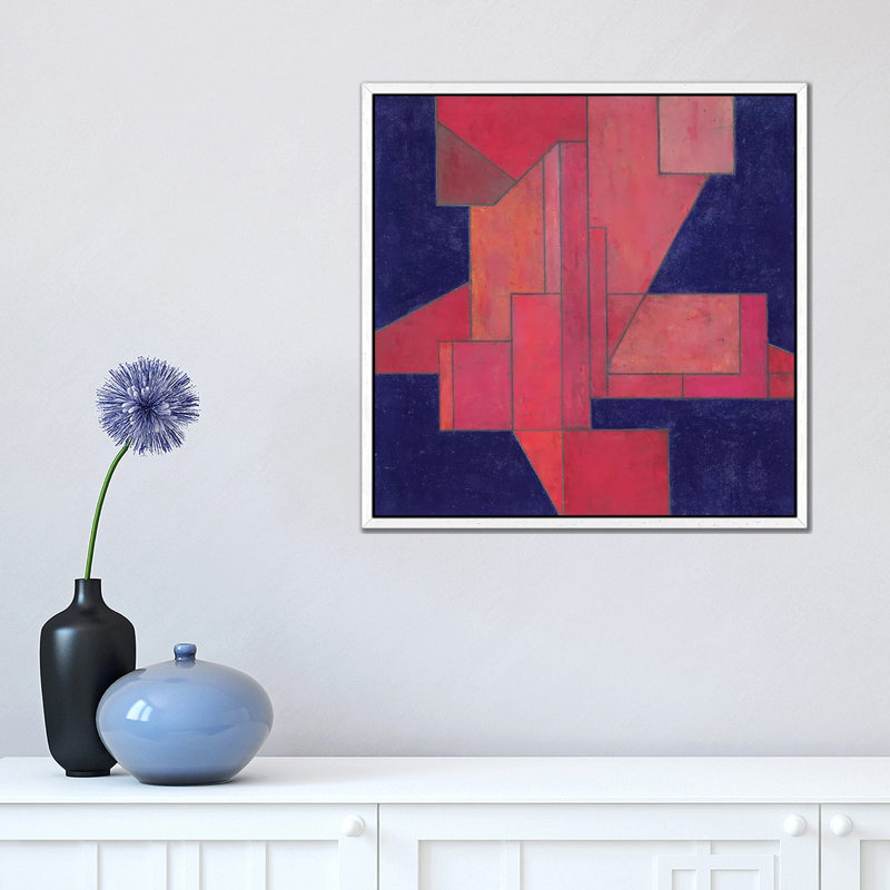 Picture Of Something V by Stephen Cimini - Painting on Canvas, White Framed, 45.72 cm H x 45.72 cm W x 3.175 cm D