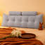 Cotton Grey Rectangular Backrest Back Cushion-1920323