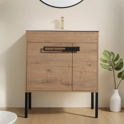 Ensemble de meuble-lavabo autoportant 30 po, meuble-lavabo simple 30 po avec lavabo, meuble-lavabo simple, meuble-lavabo moderne 30 po
