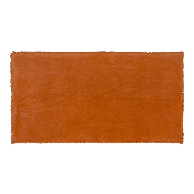 Jaye Velvet Solid Colour Bedspread, Rust