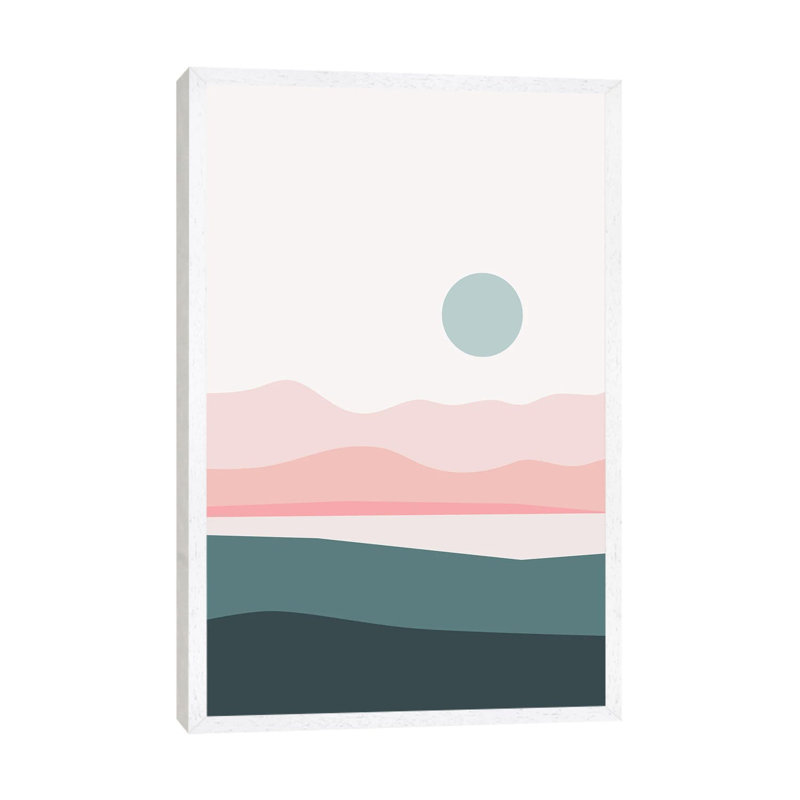Abstract Landscape III - Print on Canvas, 101.6 cm H x 66.04 cm W, White Framed