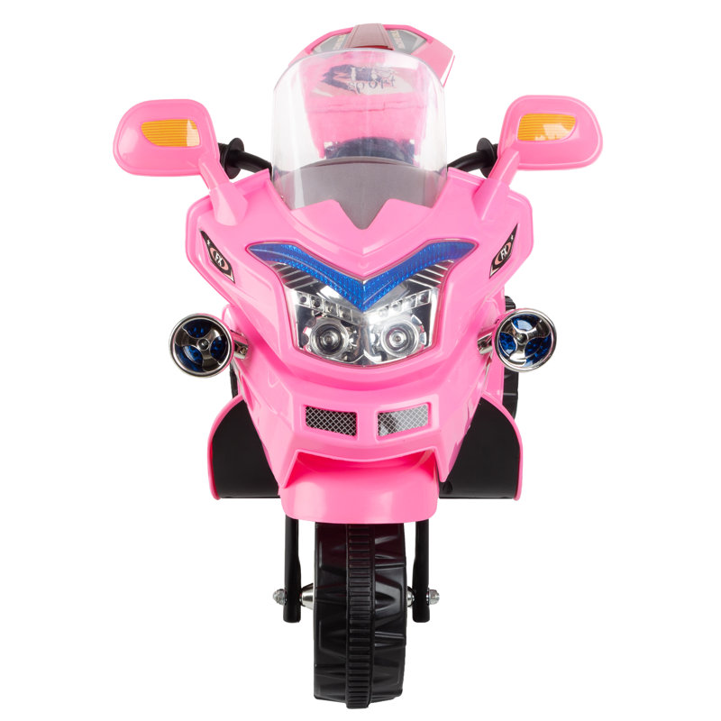 Pink 6-Volt Motorized Kids Motorcycle with Lights and Sounds