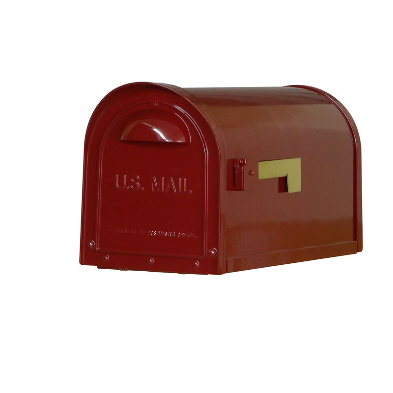 Dylan Post Mounted Mailbox, Wine/Gold