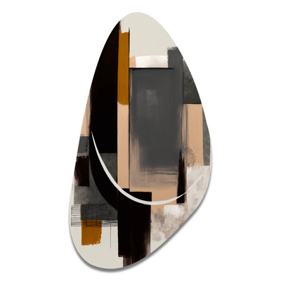 Kobina Warm Watercolor Abstract II - Abstract Asymmetrical Large Metal Wall Art, Modern Unique Shape Metal Art Print