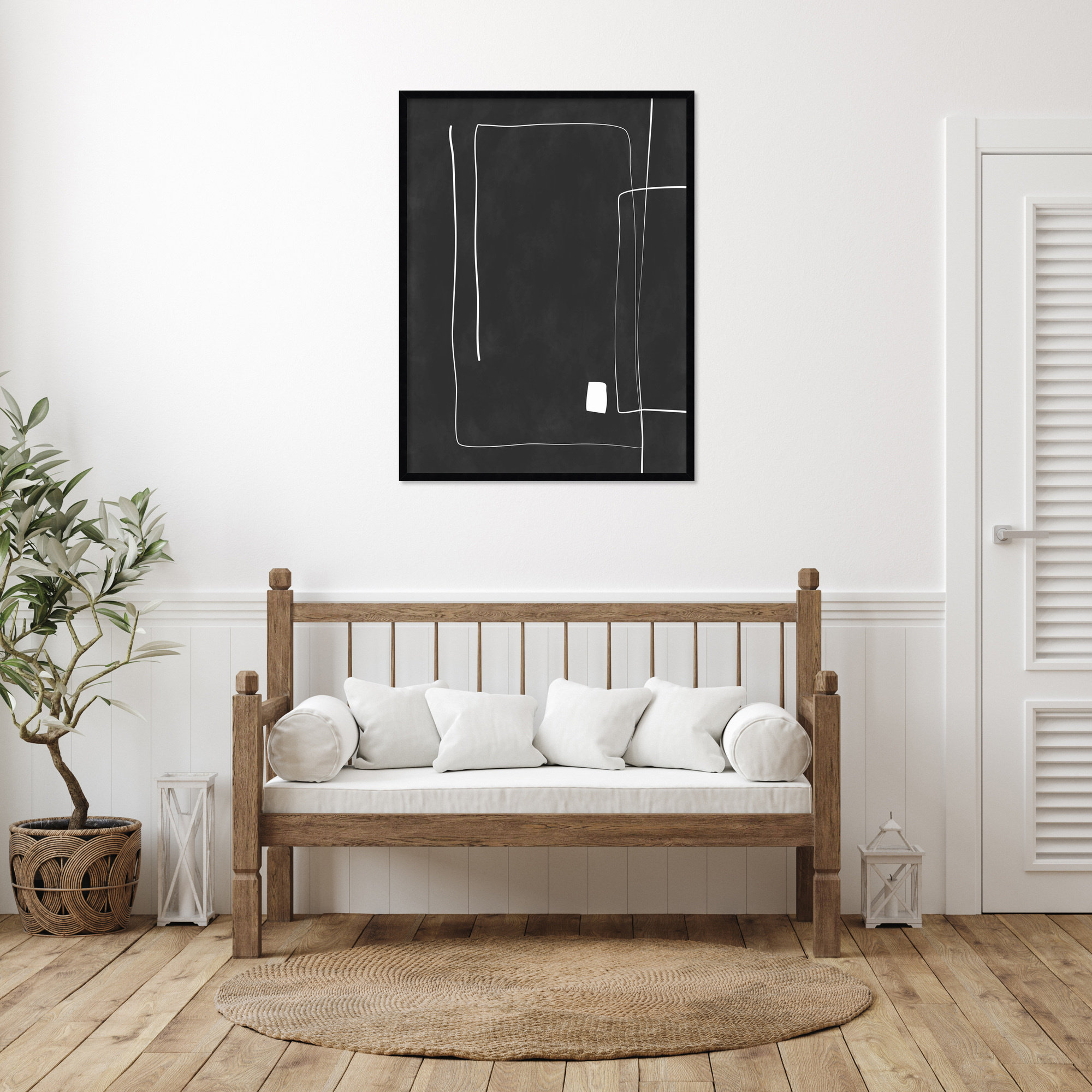Black And White 36 by Elena Ristova, 41" H x 31" W, Black