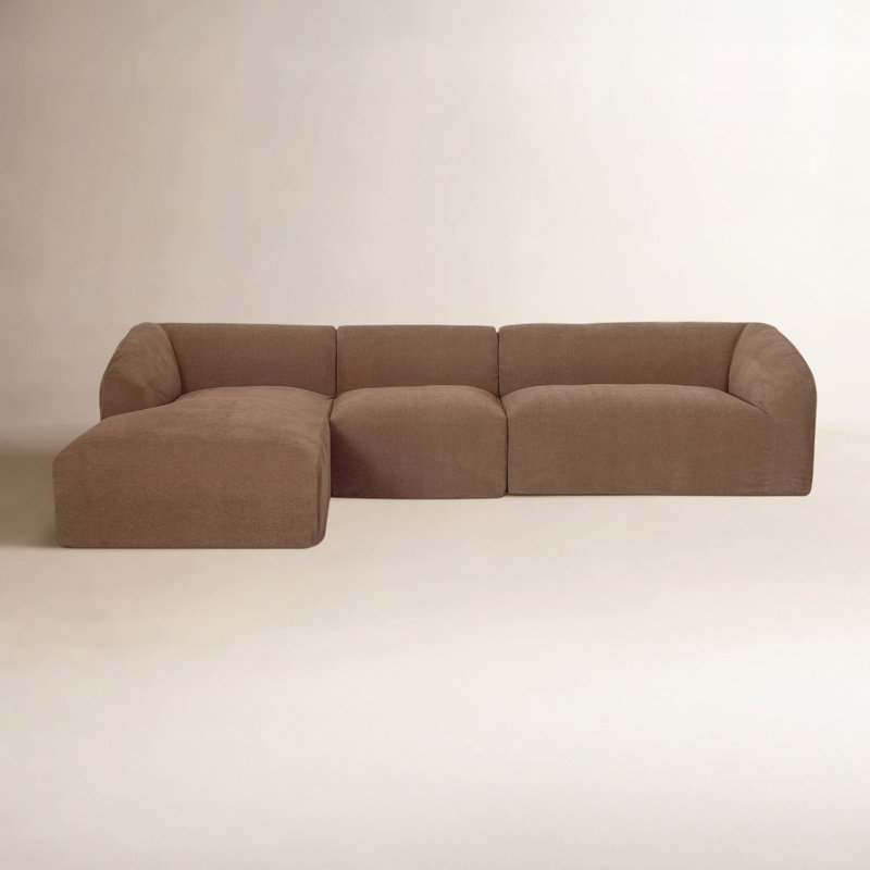 Canapé modulaire Wilde, Latte Loft, toile , Orienté à gauche (vu de face), H 29,9 po x l 138 po x P 76,3 po