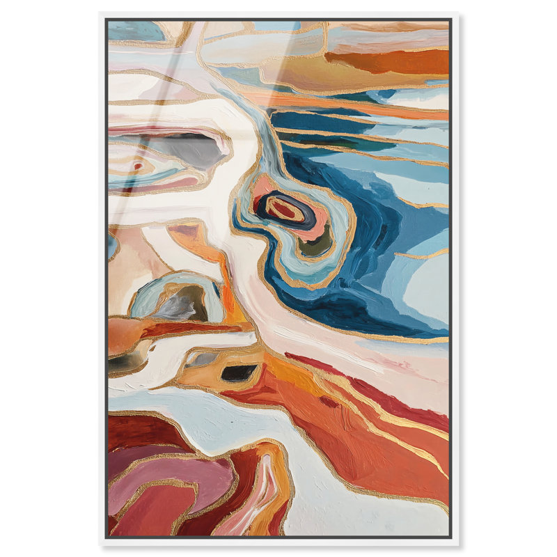 Décoration murale Agate Flow II, reproduction d'art encadrée par Art Remedy, cadre blanc, 20 x 30, 31"H x 21"W, White Frame