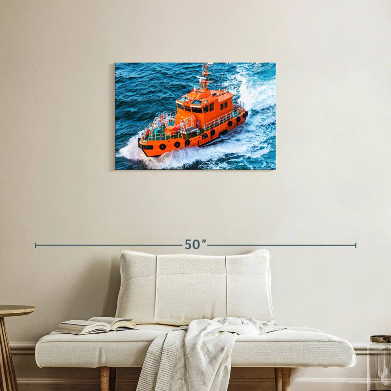 Mehar Coast Guard Rescue Boat, 20" H x 30" W