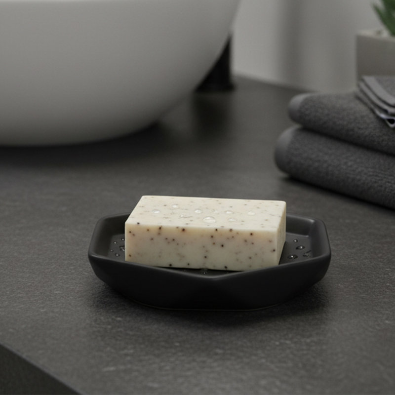 Porte-savon pour salle de bain Diamond, Noir