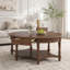 Table basse ovale vintage avec tiroir et tablette de rangement-1862387065