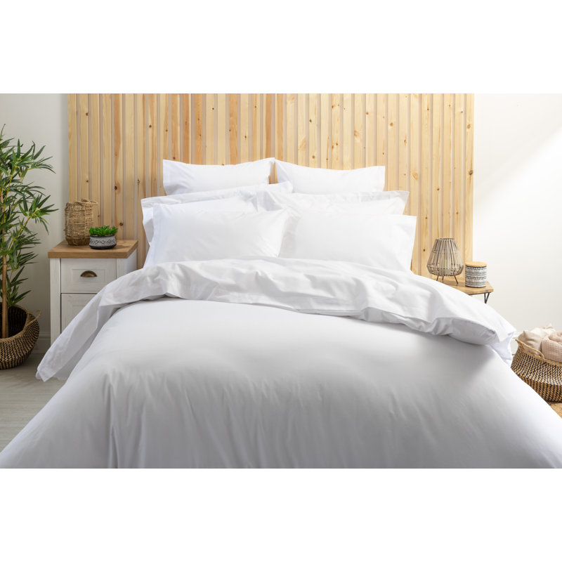 200 TC 50/50 Percale Polycotton Cotton Blend Pillowcase, White