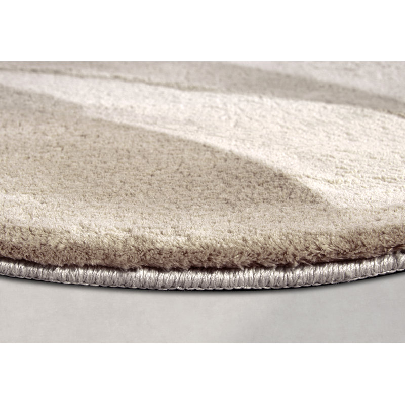 , Cream Leon high pile rug, Round 200cm