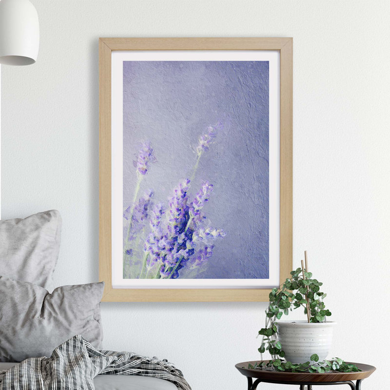 Pretty Purple Lavender - Framed Print, Oak, 45cm H x 63cm W x 2cm D