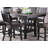 1Pc Cunter Height Dining Table Dark Coffee Finish Kitchen Breakfast Dining Room Furniture Table W 2X Storage Shelve Rubber Wood