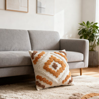 Housse de coussin géométrique 1 pièce
