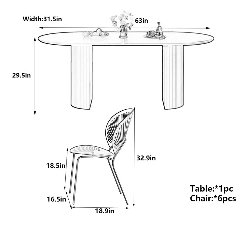 Table de salle à manger French Vintage, H 29,5 po x L 63 po x l 31,5 po