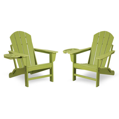 Chaise Adirondack pliante en PEHD avec porte-gobelet résistant aux intempéries