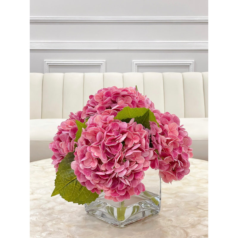 Peach Tulips Floral Arrangement, Real Touch Tulip Centerpiece,Modern Artificial Arrangement Flowers In Glass Vase,French Decor Tulips Flower