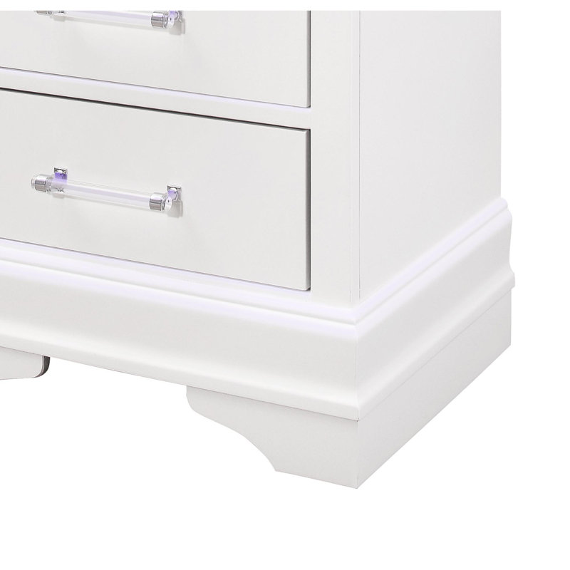 Table de chevet avec DEL, Blanc