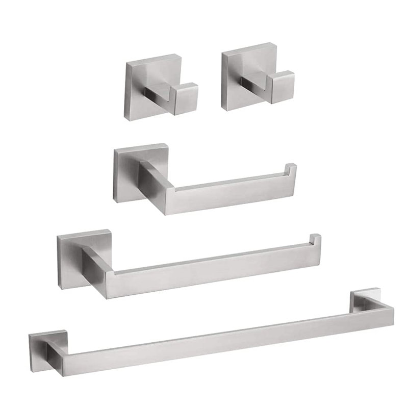 5 - Piece Bathroom Hardware Set, Silver