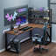 Walnut,Black L-Shaped Solid Wood Writing desk-733856716-733856714