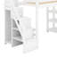 Lit mezzanine simple avec tablettes, garde-robe et lumière DEL blanche