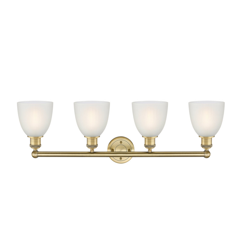 Philomene 4 - Light Dimmable Vanity Light, White, Brushed Brass