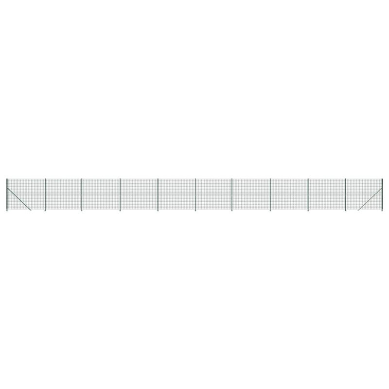 Audreena Metal Wire/Mesh Fence, 13, 140cm H x 2500cm W x 10cm D, Green