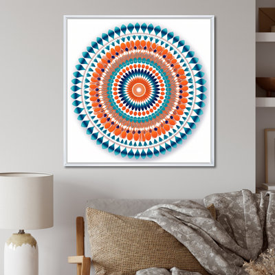 " Exquisite Mandala In Retro Blue And Orange "