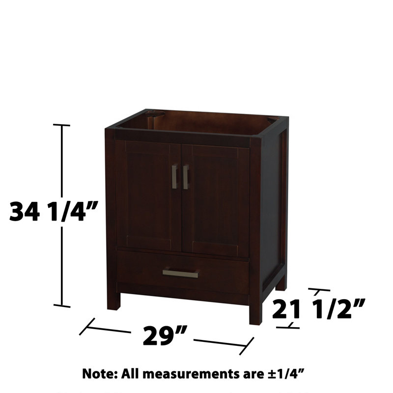 Sheffield 30" Single Bathroom Vanity Base Only, Espresso