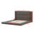Floor Upholstered Platform Bed With Extended Wood Headboard & Bedside Shelf-1420887788