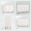 Buffet moderne avec 4 portes et tablettes amovibles, blanc