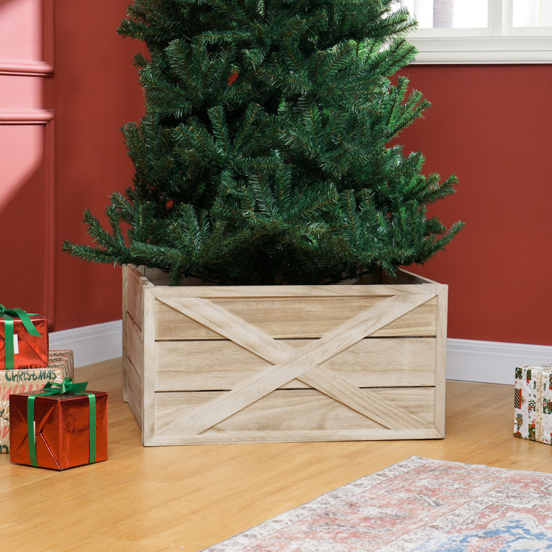 Christmas Tree Collar, Light Distressed Wood