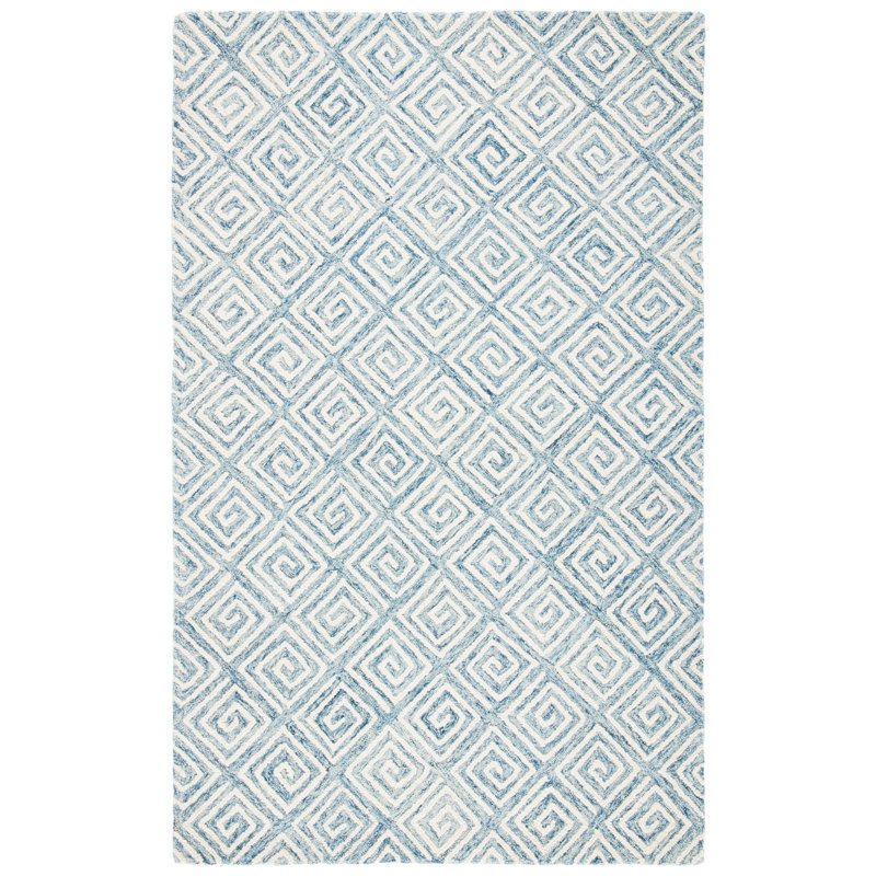 Metro Hand Tufted Wool And Cotton With Latex Geometric Rug, Rectangle 5' x 8'