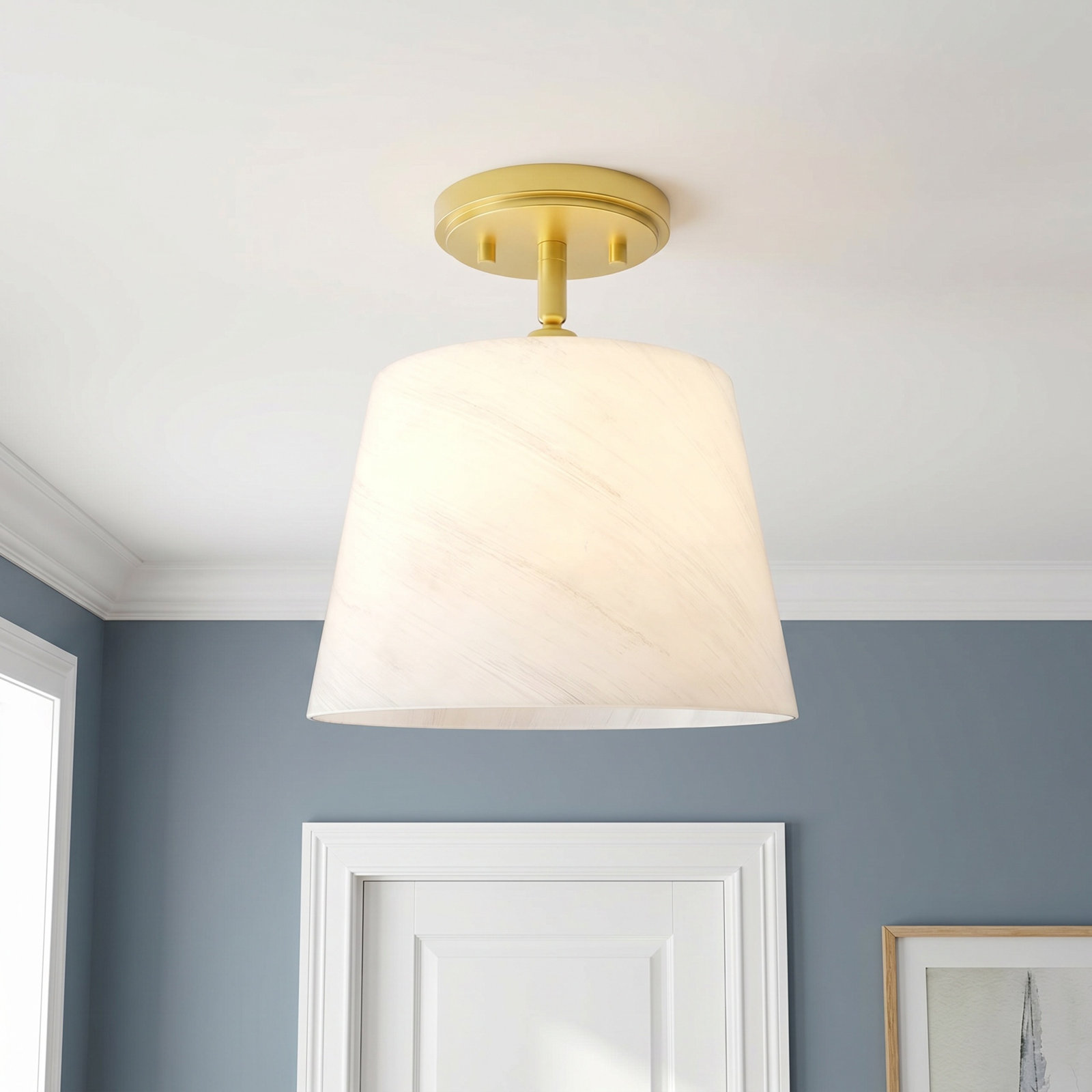 10" Single Light Semi Flush Mount