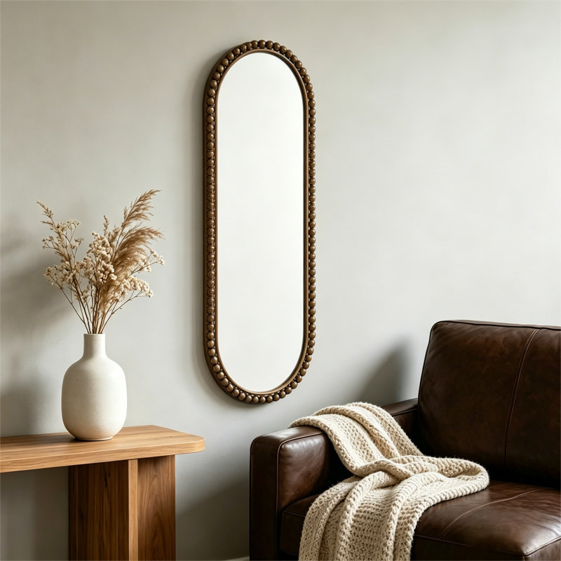 Miroir rétro Iron Art, effet antique, suspension murale, Verticale, Doré
