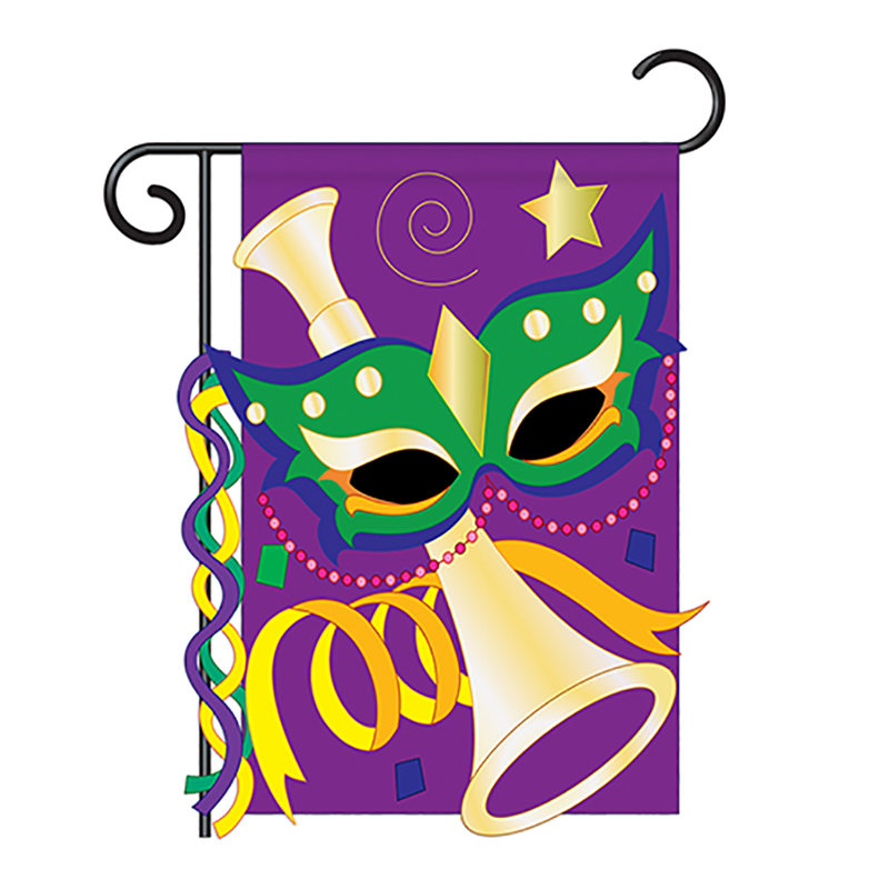 Drapeau de maison Jojo Mardi Gras, 19 po x 13 po