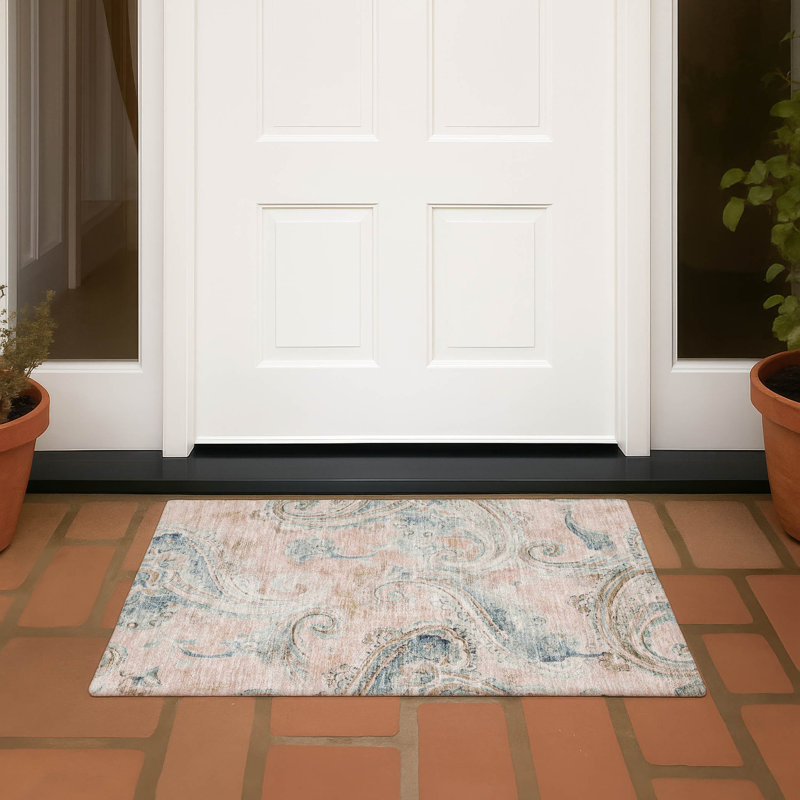 Machine Washable Indoor/Outdoor Chantille ACN2747 Paisley Rug, Pink, 2'6" x 3'10"