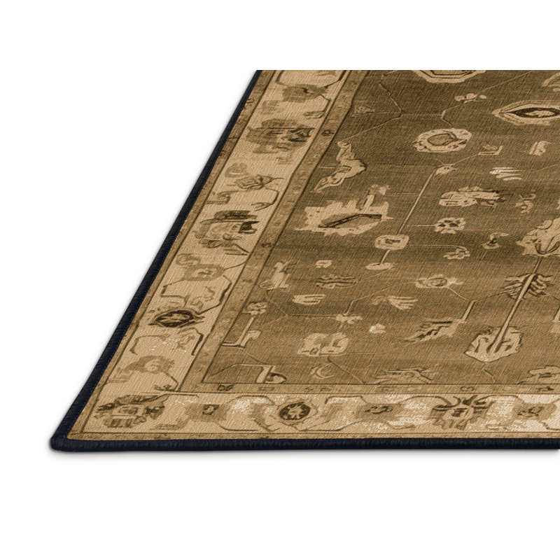 Tapis brun lavable à la machine, Tapis de couloir 2 pi x 4 pi