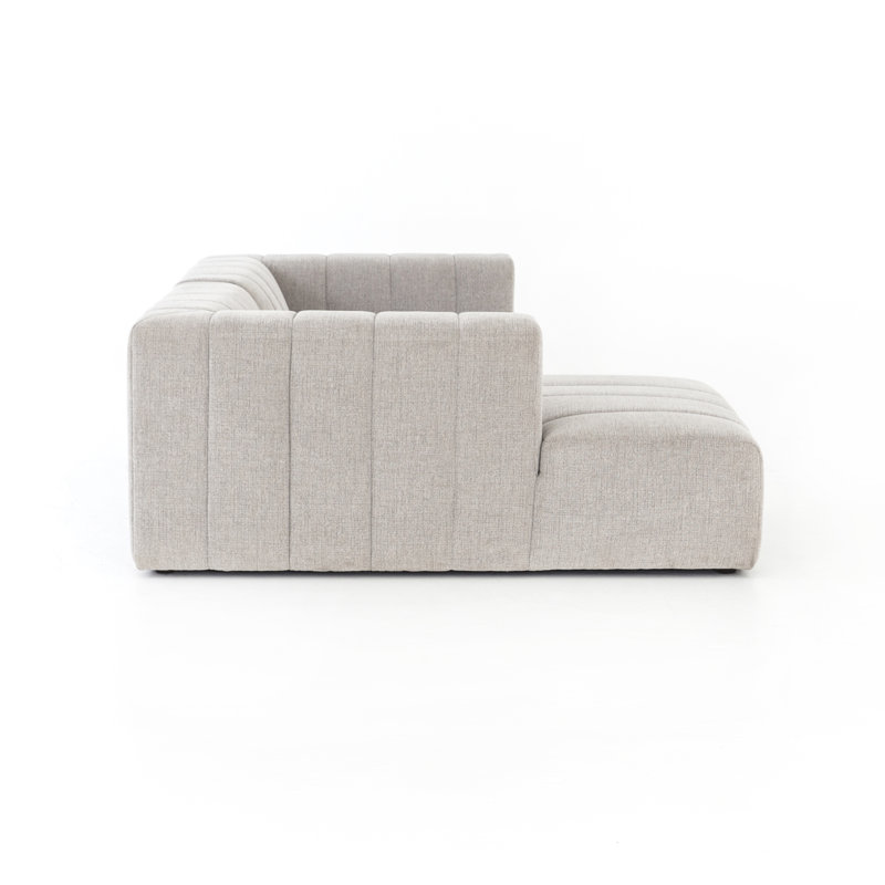 Grayson 88" Left Hand Facing Modular Sectional, Left Hand Facing, Gray Polyester