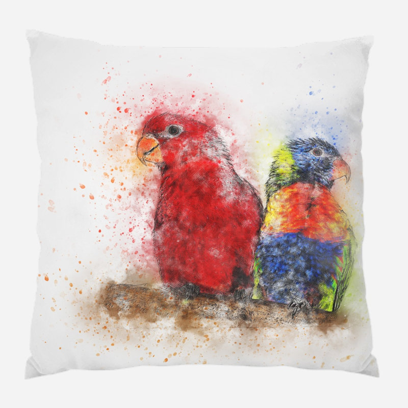 Coussin perroquet Jonas, Intérieur, Microsuède